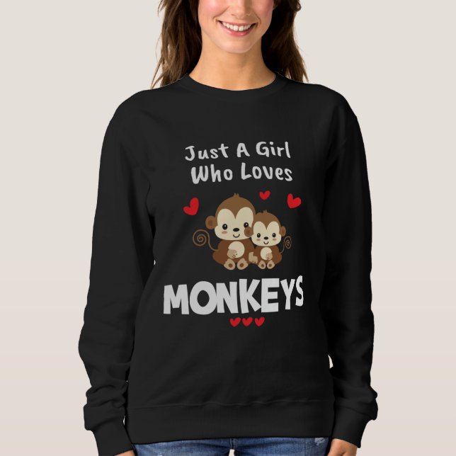 Moletom Animal Monkey  Women Girls Love Monkeys (Frente)