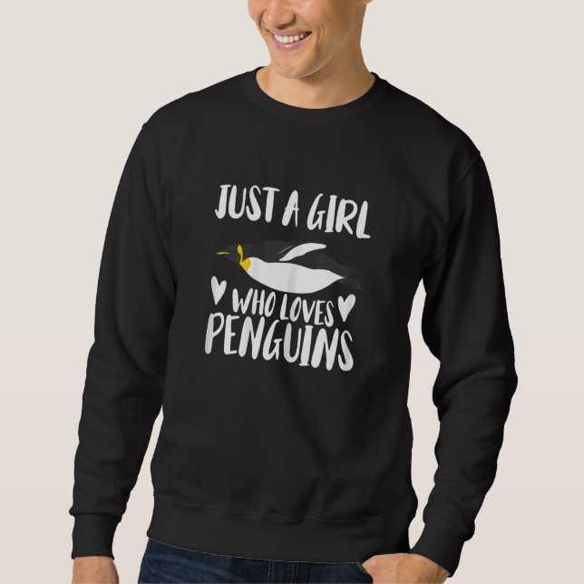 Moletom Animal     Penguin Just A Girl Who Loves Penguins (Frente)