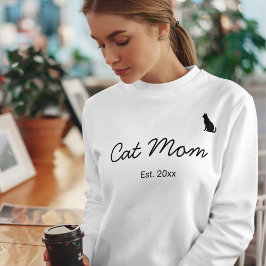 Moletom Animal Pet Lover Black Script Personalized Cat Mom