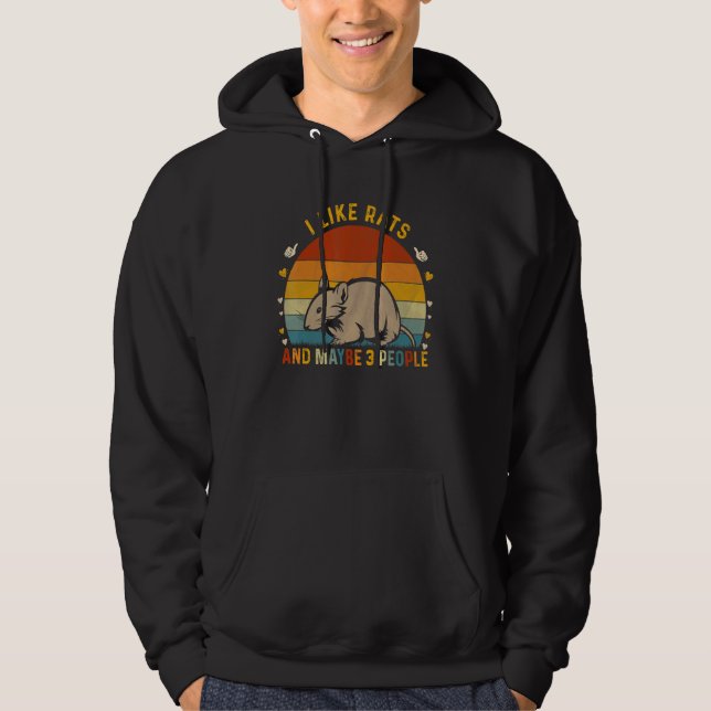 Moletom Animal  Sarcástico Eu Gosto de Ratos E Talvez 3 Pe (Frente)