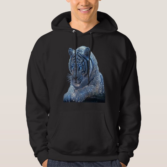 Moletom animal tigre azul (Frente)