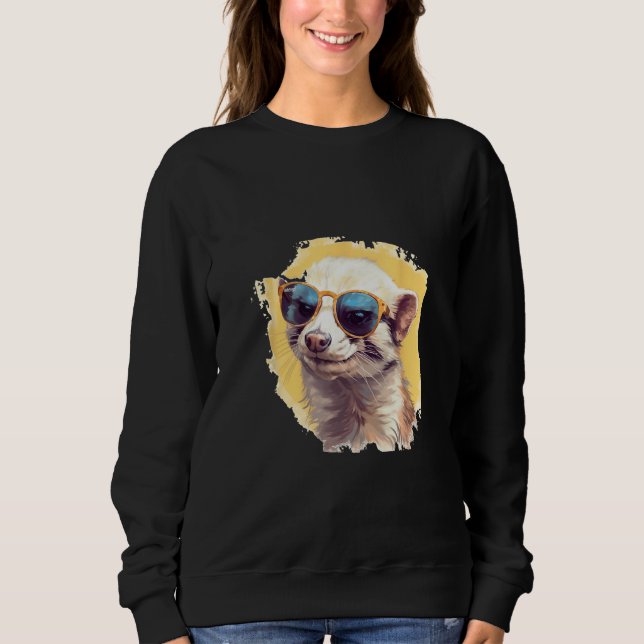 Moletom Animals Graphic  Ferret Wearing Sunglasses 2 (Frente)