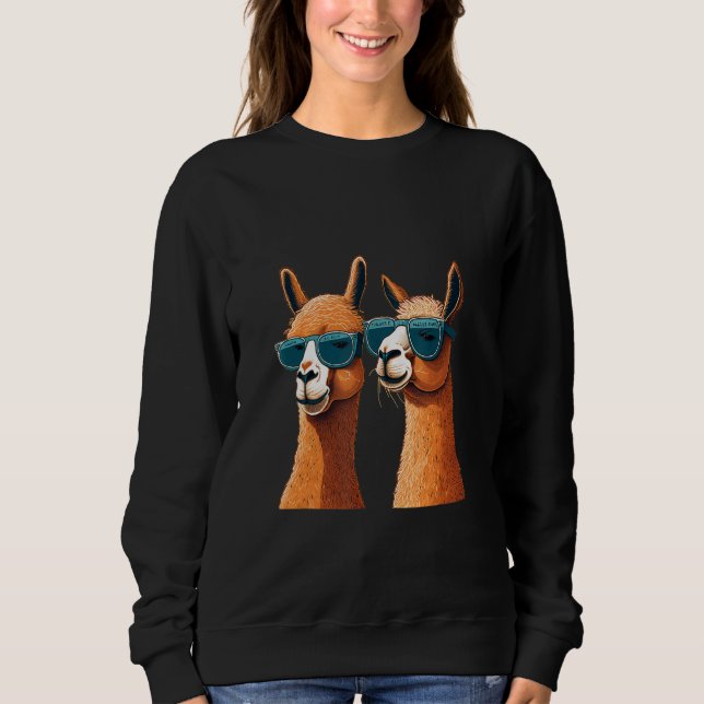 Moletom Animals Graphic  Llama Wearing Sunglasses 3 (Frente)