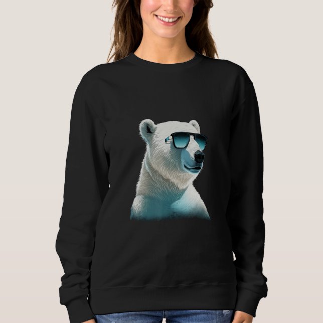 Moletom Animals Graphic  Polar Bear Wearing Sunglasses (Frente)