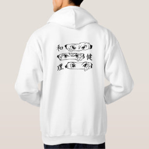 Moletom Anime Eyes Hoodie com Kanji Japonês