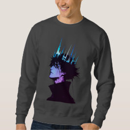 Moletom Anime King Gothic Male Portrait with Blue Crown