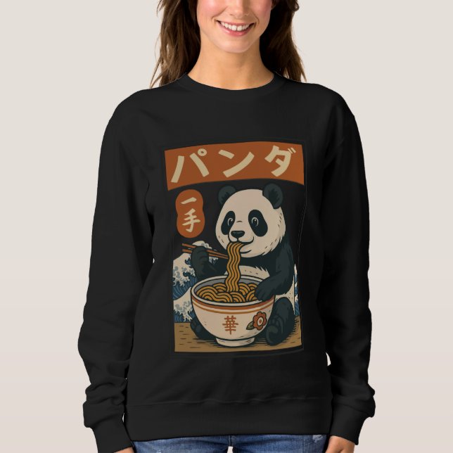 Moletom Anime Panda Eating Ramen Japanese Japan (Frente)