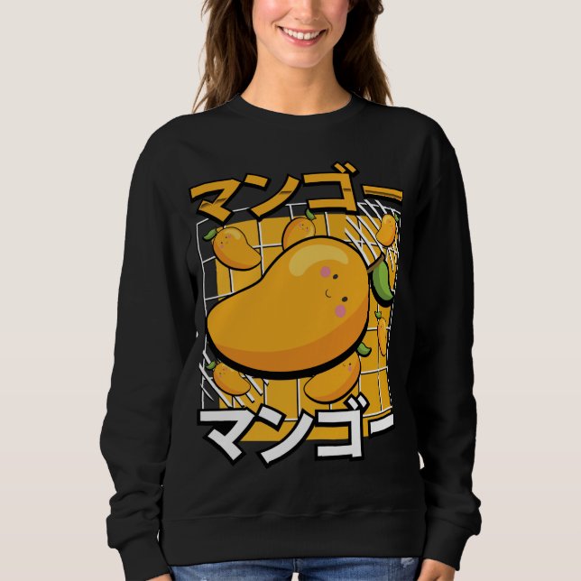 Moletom Anime Retro Japonês Kawaii, Fruta de Mango Cute (Frente)