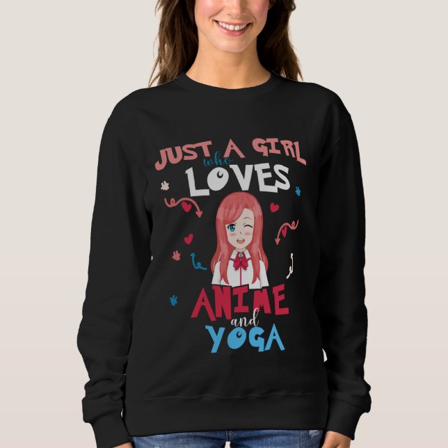 Moletom Anime Women Teen Girl Who Loves Yoga (Frente)