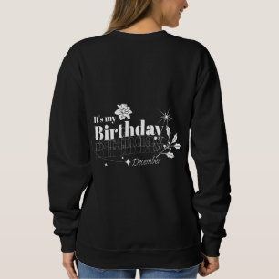 Moletom Aniversário de Dezembro Minimalista Floral Tipogra