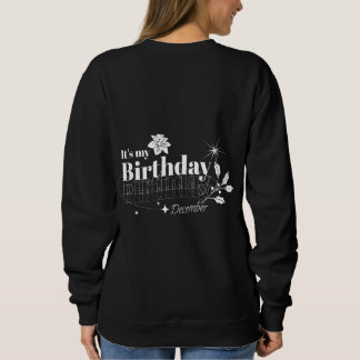 Moletom Aniversário de Dezembro Minimalista Floral Tipogra