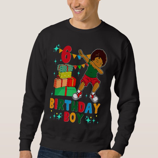 Moletom Aniversário do African American Boy 6 Birthday You (Frente)