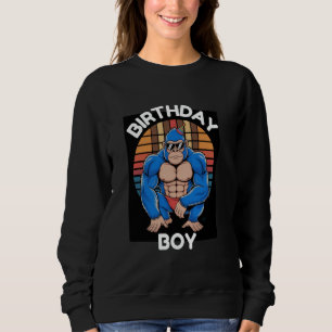 Moletom Aniversário Garoto Engraçado Macaco Macaco Cachorr