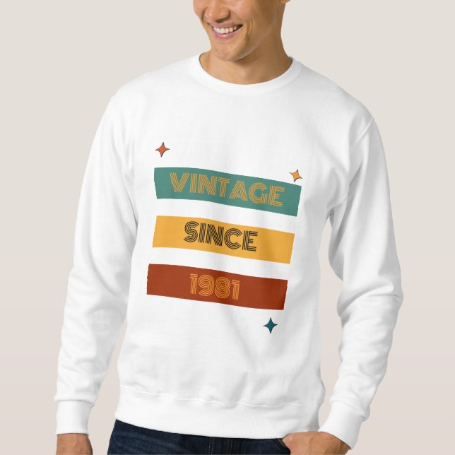 Moletom Aniversário Personalizado Retro Qualquer Idade Vin (Frente)