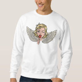 Moletom Anjo do Piscar Vintage: Coração de Arte Pop Retrô