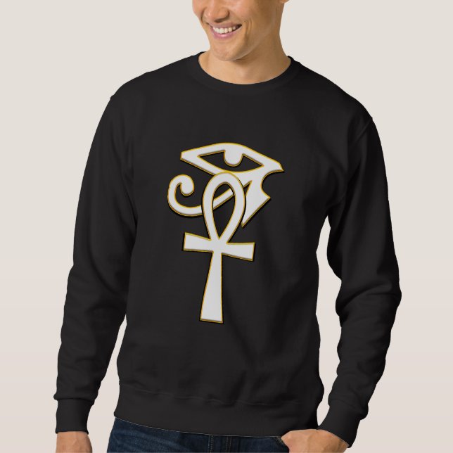 Moletom Ankh Com Olho De Ra Horus Hieroglyphs Egípcio Sym (Frente)