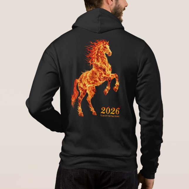 Moletom Ano de 2026 do Cavalo de Fogo (Verso)