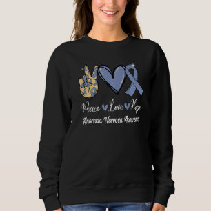 Moletom Anorexia Nervosa Paz Amor Esperança Perwinkle Blue