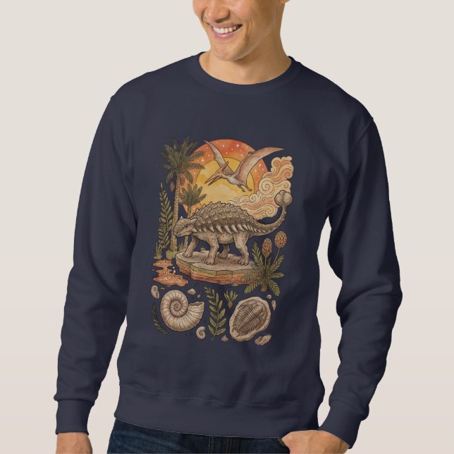 Moletom Anquilossauro Pré-Histórico Vintage (Frente)