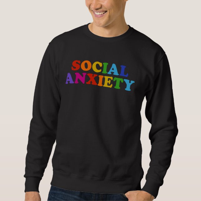 Moletom Ansiedade Social - Slogan Divertido Arco-íris ADHD (Frente)