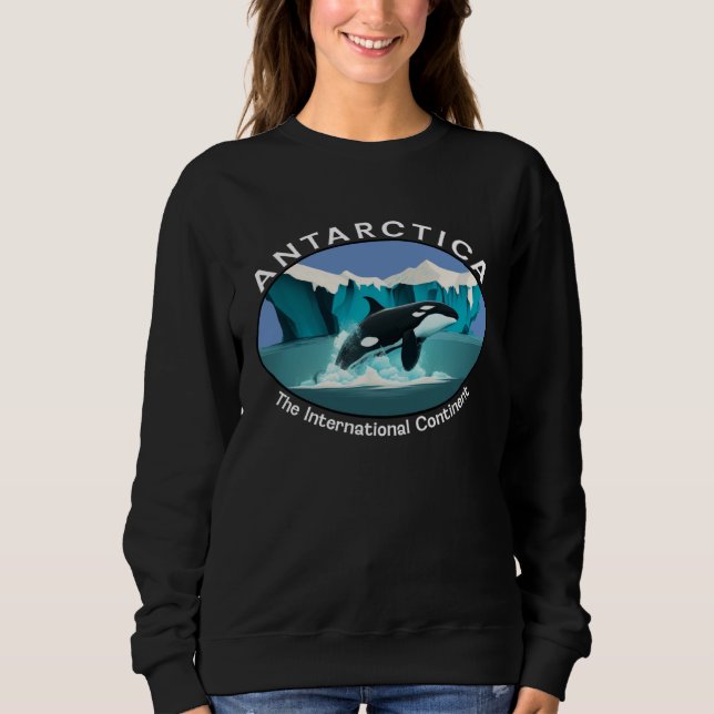Moletom Antarctica Orca Whale Iceberg Cool Antarctic Souve (Frente)