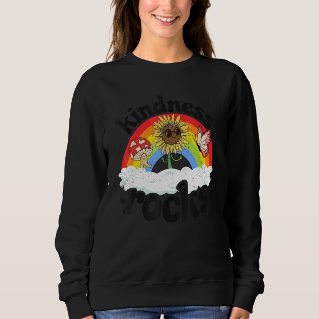 Moletom Anti Bullying Hippie Retro Teacher Rainbow Kindnes (Frente)