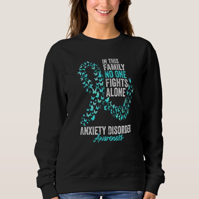 Moletom Anxiety Disorder Awareness Month Butterflies Teal  (Frente)