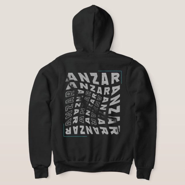 Moletom Anzar Streetwear Twisted Typography Amazigh  (Postura das costas)