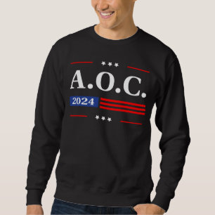 Moletom AOC 2024 Alexandria Ocasio Cortez 2024 Bandeira Am