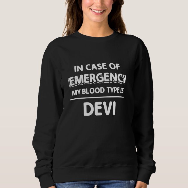 Moletom Apelido Familiar Devi Engraçado Etiqueta de Sobren (Frente)