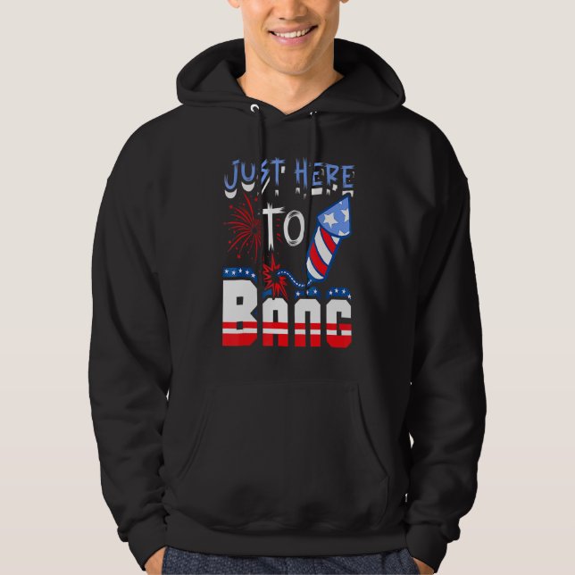 Moletom Apenas Aqui Para Bang American 4 De Julho Long Sle (Frente)