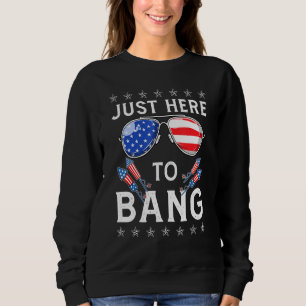 Moletom Apenas Aqui Para Bang Usa Flag Sunglass 4 De Julho