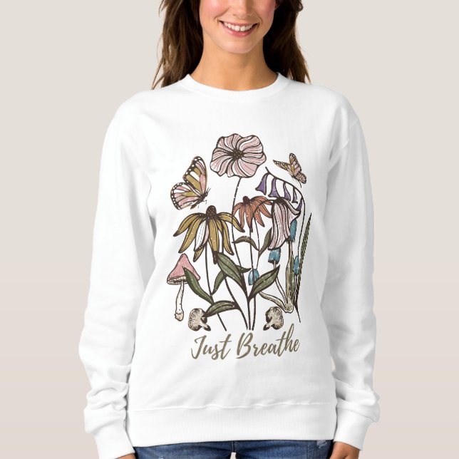 Moletom Apenas Breathe-Wildflower-Yoga-Nature-Cute (Frente)