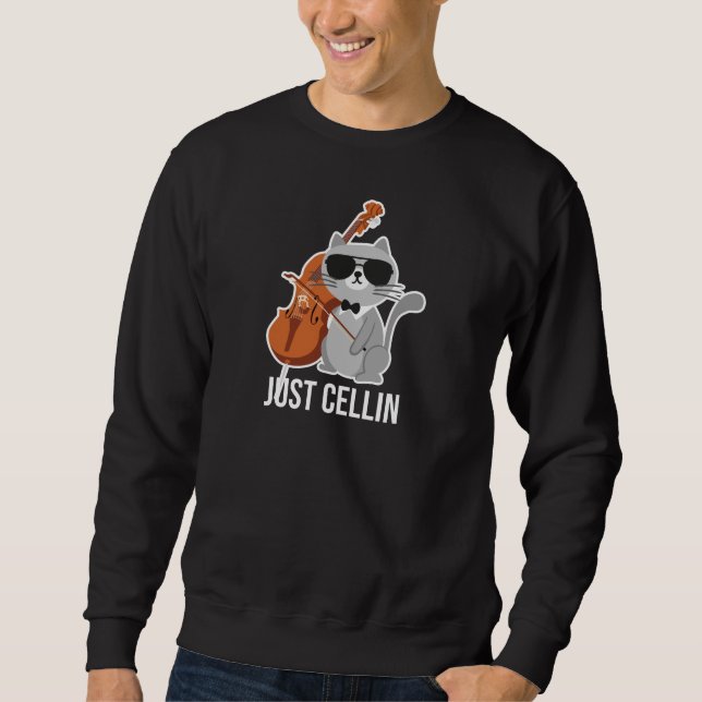 Moletom Apenas Cellin Cat Cello Design para Cellists (Frente)