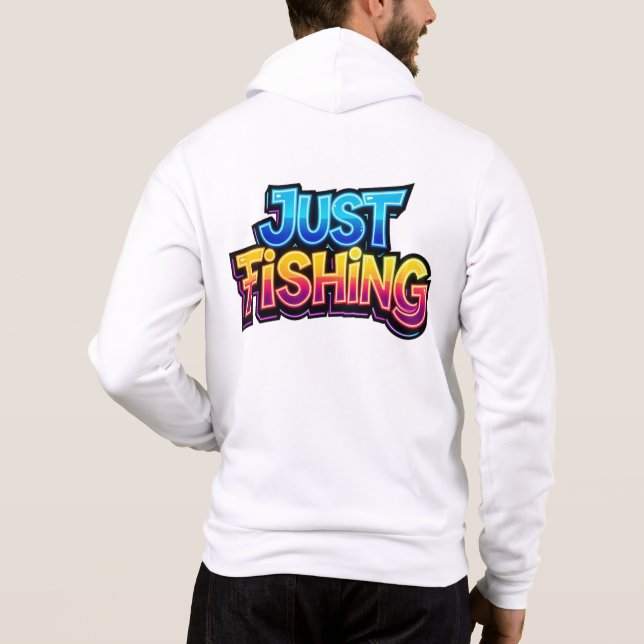 Moletom Apenas Pescando Neon Brilho Arco-Íris Presente Div (Verso)