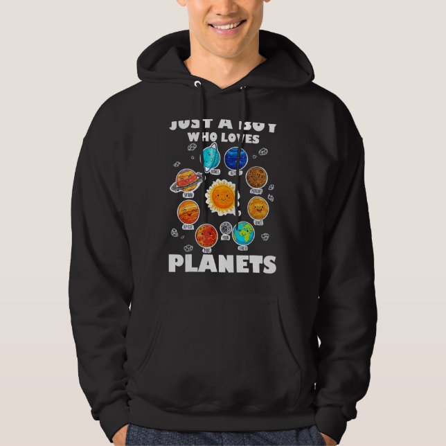 Moletom Apenas Um Menino Que Ama Planetas E Espaço Solar D (Frente)