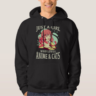 Moletom Apenas Uma Garota Que Ama Anime E Gatos. Mercadori