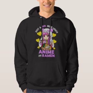 Moletom Apenas Uma Garota Que Ama Anime e Tigela de Ramen 