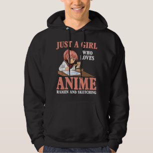 Moletom Apenas Uma Garota Que Ama Anime Ramen E Desenho Ma
