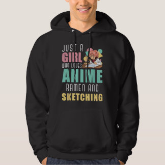 Moletom Apenas Uma Garota Que Ama Anime Ramen E Desenho Ot