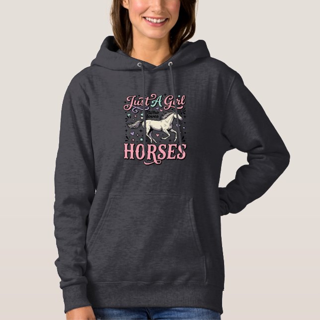 Moletom Apenas Uma Garota Que Ama Cavalos Design Vetorial  (Frente)