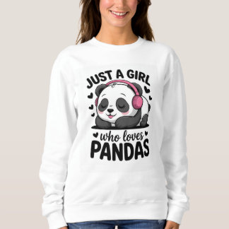 Moletom Apenas Uma Garota Que Ama Pandas Fofa Kawaii Panda