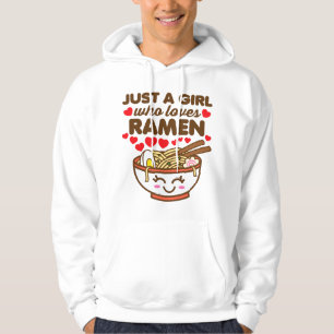 Moletom Apenas uma garota que ama Ramen Fofo Kawaii Macarr