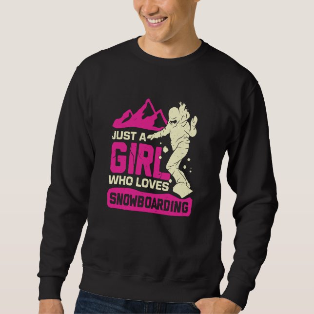 Moletom Apenas Uma Garota Que Ama Snowboarding (Frente)