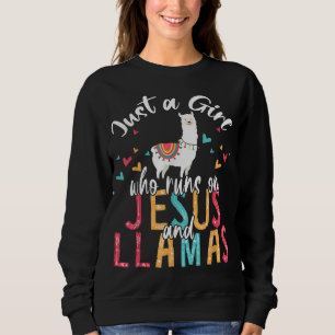 Moletom Apenas Uma Garota Que Funciona Com Jesus E Lhamas