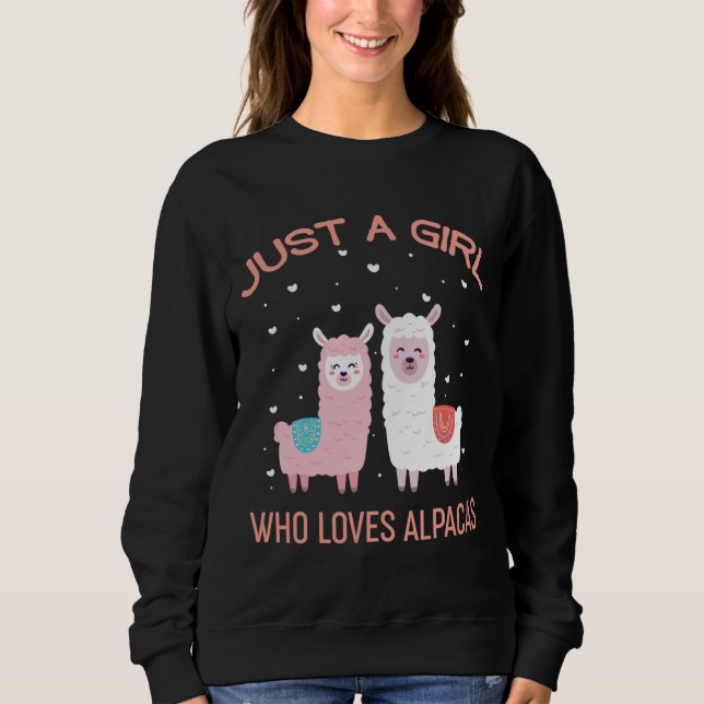 Moletom Apenas Uma Menina Que Ama Alpacas - Cute Alpaca Lo (Frente)