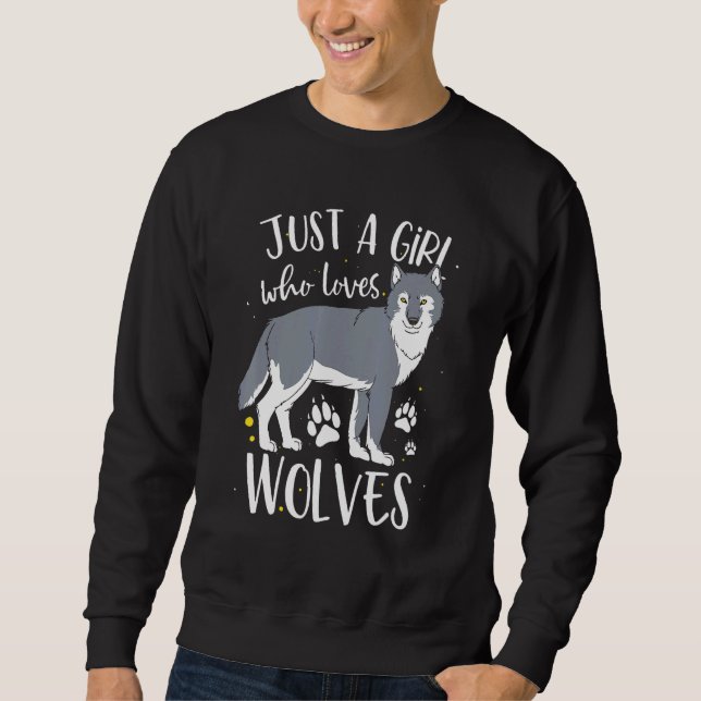 Moletom Apenas Uma Menina Que Ama As Mulheres Lobos (Frente)