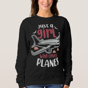 Moletom Apenas Uma Menina Que Ama Aviões Futuro Avião Pilo