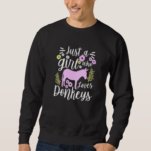 Moletom Apenas Uma Menina Que Ama Burros Burro (Frente)