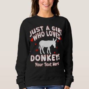Moletom Apenas Uma Menina Que Ama Burros Personalizado